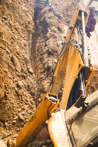 High angle view of construction site