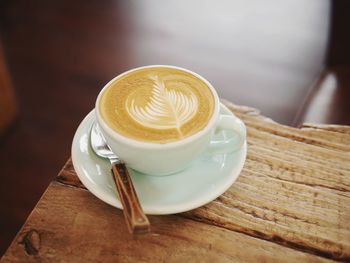 Coffee cup on table