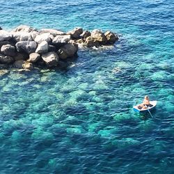 High angle view of calm sea