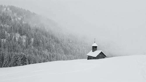 White built structure in snow