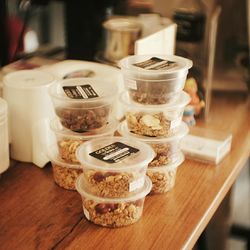 Close-up of food on table