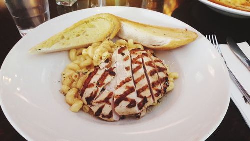 Close-up of bread in plate
