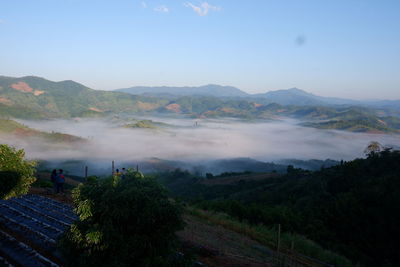 High angle view of landscape against sky