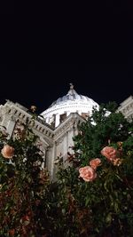 Historic building against sky at night