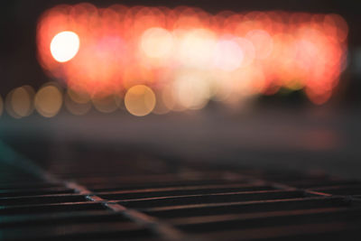 Defocused image of illuminated lights