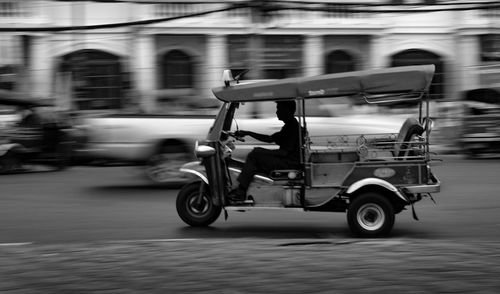 Vintage car on street in city