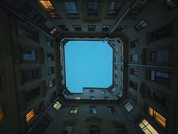Low angle view of buildings against clear sky