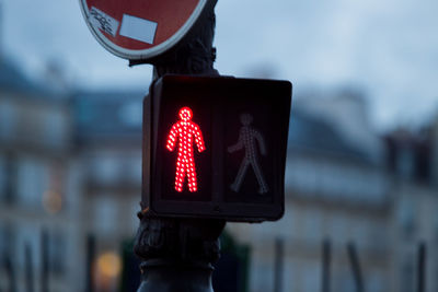 Close-up of red stoplight