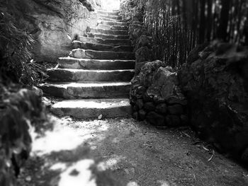 Narrow stairs leading to staircase