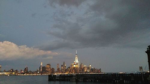 City lit up at night
