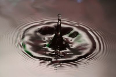 Close-up of reflection in water