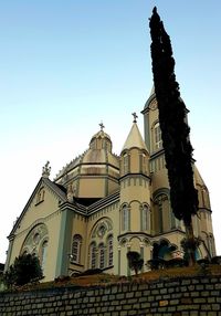 Low angle view of cathedral against clear sky