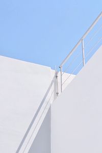 Low angle view of staircase against clear sky