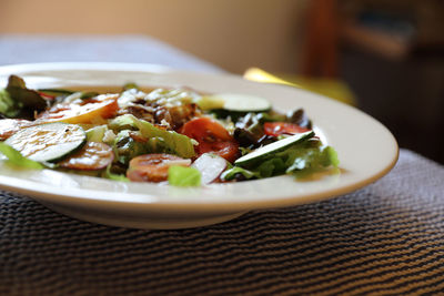 Close-up of meal served in plate