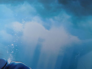 Close-up of water against blue sky