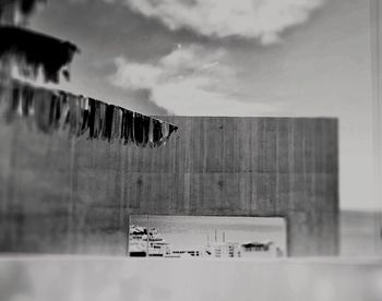 Clothes drying against sky