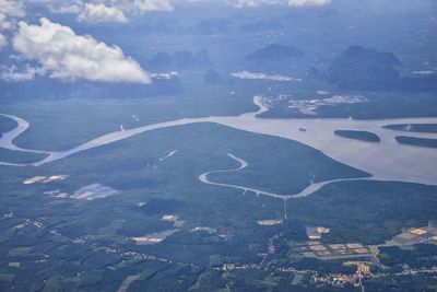 Aerial view of landscape against sky