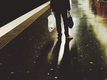 People walking on road