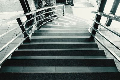 High angle view of stairs