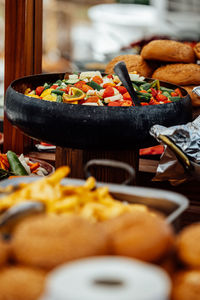 Close-up of food on table