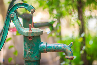 Close-up of old water pump