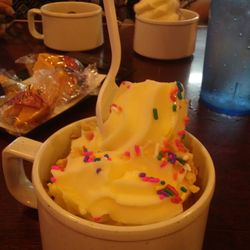 Close-up of served ice cream