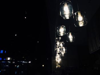 View of illuminated lights at night