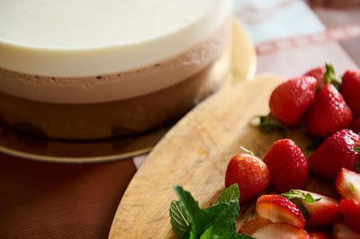 Close-up of dessert on table