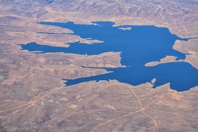 Strawberry reservoir bay lake aerial airplane daniels summit heber uintah basin utah united states