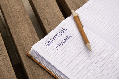 Close-up of open book on table