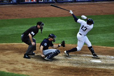 Men playing baseball