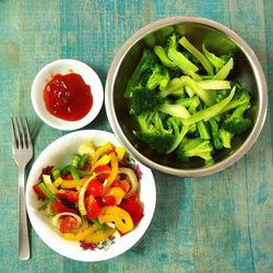 Directly above shot of vegetables in bowl