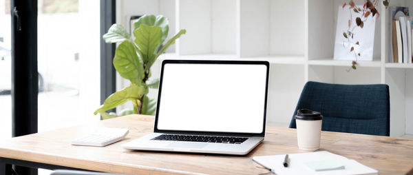 Laptop on table