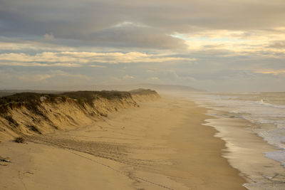 Scenic view of beach against sky