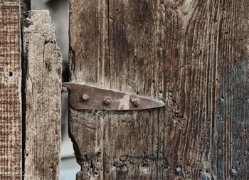 Close-up of old wooden door