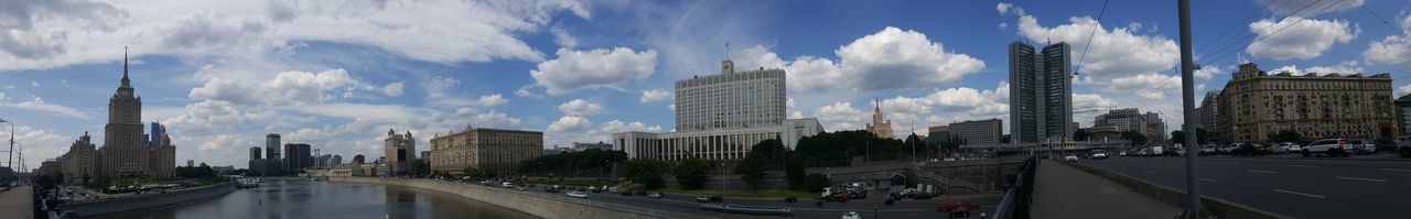 City street against cloudy sky