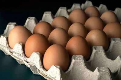 Close-up of eggs in container