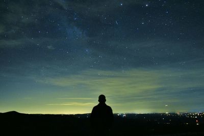 Scenic view of landscape at night