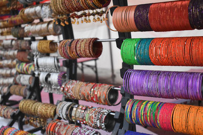 Multi colored bangles for sale in market