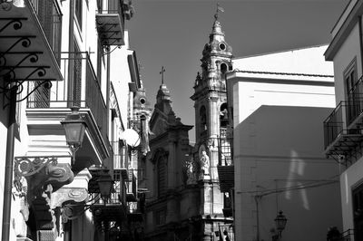 Low angle view of buildings in city