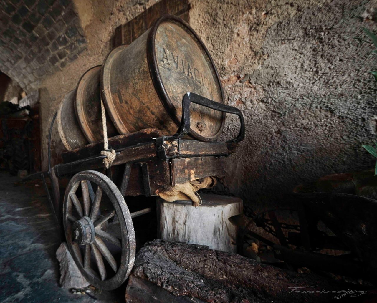 abandoned, old, obsolete, run-down, damaged, deterioration, old-fashioned, metal, transportation, land vehicle, wheel, mode of transport, wall - building feature, rusty, indoors, stationary, weathered, bad condition, retro styled, no people