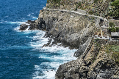 The road of love between riomaggiore and manarola in beautiful cinque terre