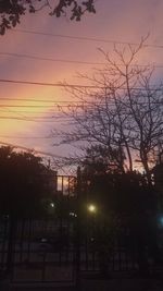 View of street lights at sunset