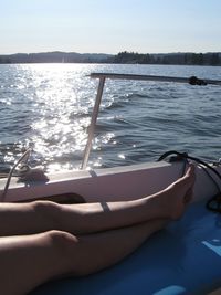 Boat sailing in sea