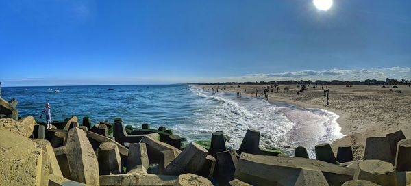 Panoramic view of beach against sky