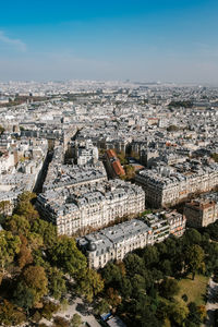 High angle view of buildings in city
