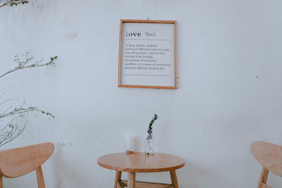 Text on wall at home