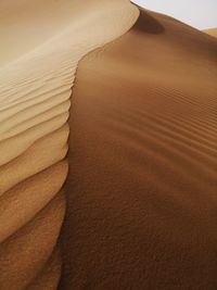 High angle view of sand dune in desert