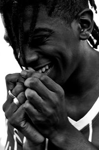 Close-up of young man smiling 