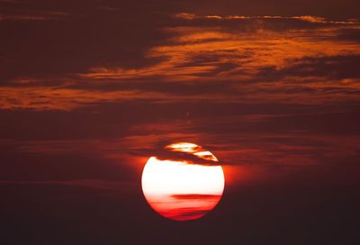 Silhouette landscape against sunset sky